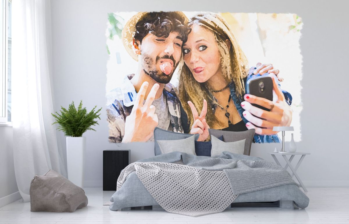  Couple Offers Painted Selfie As Housewarming Gift